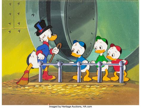 Ducktales Scrooge Mcduck Dewey Louie And Huey Production Cel Lot