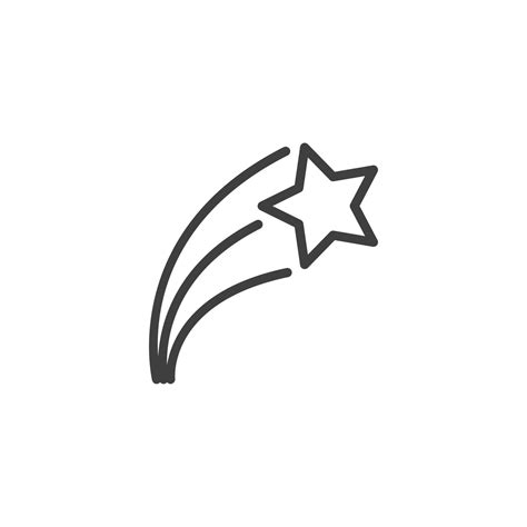 Vector Sign Of The Shooting Star Symbol Is Isolated On A White