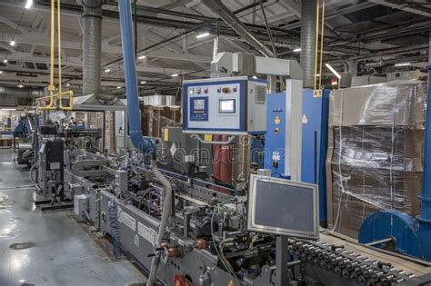 Industrial Workshop Of The Factory For The Production Of Cardboard