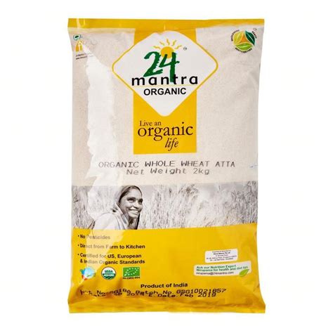 24 Mantra Organic Whole Wheat Atta 2kg Desi Groceries