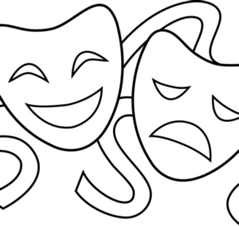 Download Theater Mask Clip Art Clip Art Drama Masks Theater - Theater Masks Drawing - Png ...