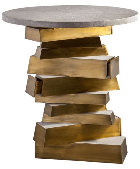 Bullion Confection Shagreen Side Table Contemporary Transitional