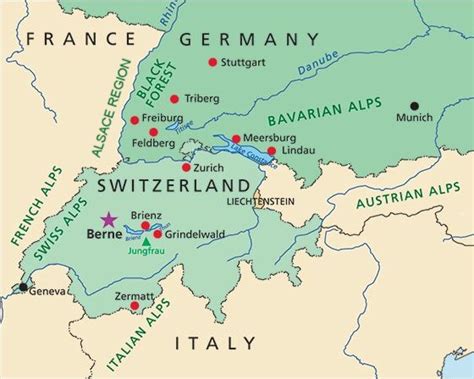 Kaart Van Zwitserland En Oostenrijk Vogels