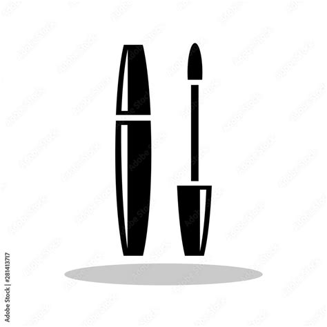 Mascara Icon In Trendy Flat Style Eye Brows Mascara Symbol For Your