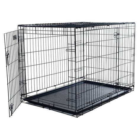 Petmaker 2 Door Foldable Dog Cage Black Foldable Dog Crate Dog Cages