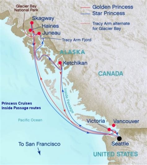 Princess Cruise Alaska Inside Passage Map