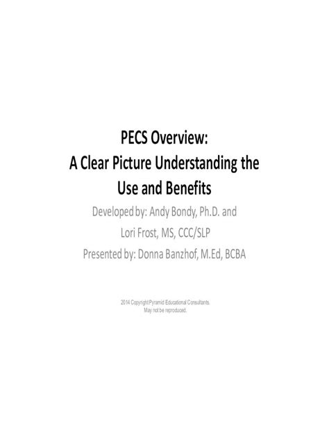 Pdf Pecs Overview A Picture The And Benefits Schedschdwshosted