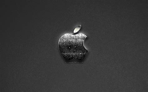 3840x2160px 4k Free Download Apple Logo Gray Background Creative