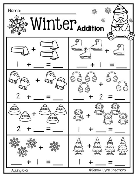 Winter Math Worksheet 2nd Grade