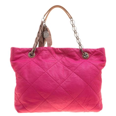 Lanvin Pink Quilted Leather Amalia Cabas Tote Lanvin The Luxury Closet
