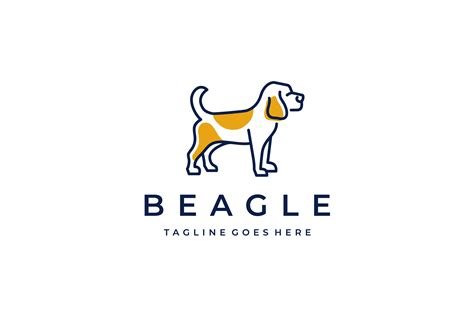 Beagle Dog Monoline Logo Design Graphic By Weasley99 · Creative Fabrica