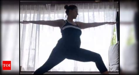 mom to be neha dhupia vouches for yoga as she shares a video from her