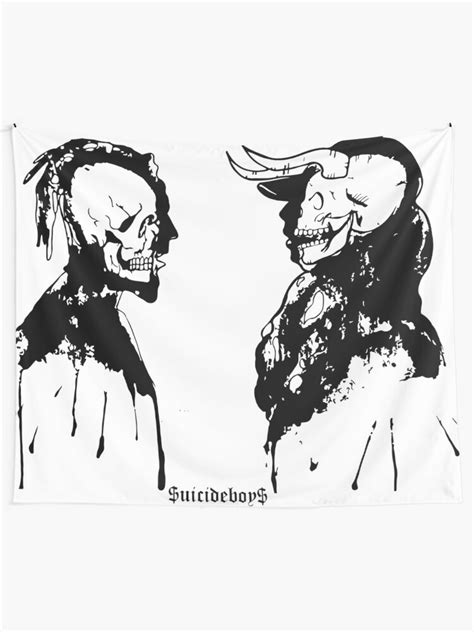 Suicideboys Uicideboy Art Outlines Demons Tapestry By