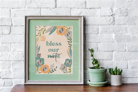 Bless Our Nest Inspirational Quote Floral Design Home Etsy