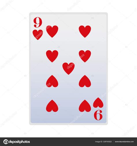 Nine Of Hearts Card Icon Flat Design Stock Vector Image By ©jemastock