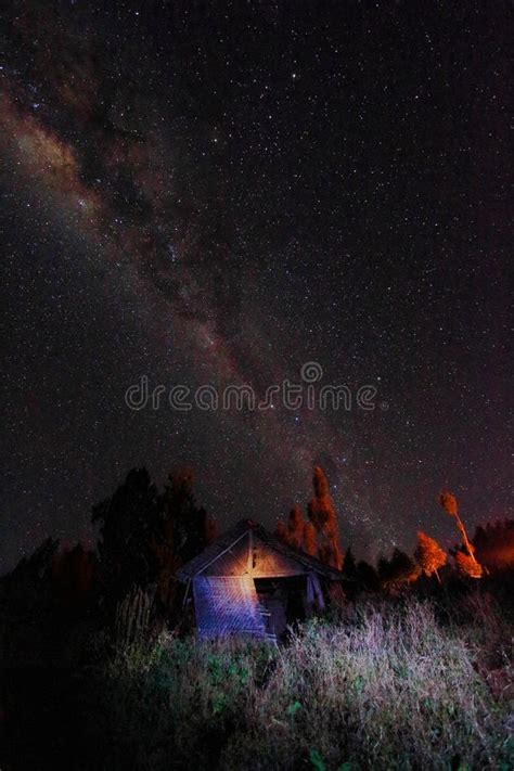 Milky Way Above An Abandoned House Stock Photo Image Of Milkyway