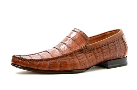 Mens Eye Exotic Alligator And Ostrich Skin Leather Shoes Ts 170 Tan