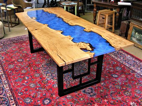 Oak And Resin Dining Table On The Square Emporium