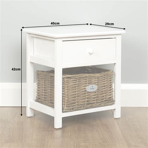 Roost Small White Wooden Two Drawer Bedroom Nightstand