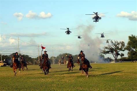 1st Cavalry Division Soldiers Charge Cooper Field At Fort Hood Texas