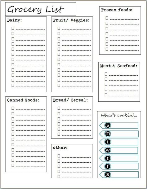 Free Printable Grocery List And Meal Planner Grocery List Printable