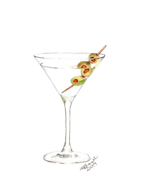 Cocktails Martini Painting By Kasia Blanchard Original Fine Art