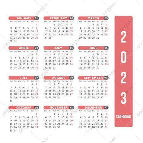 Months 2023 Vector Hd Png Images Calendar 2023 Twelve Months Calendar