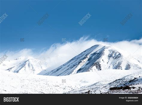 Snowy Mountain Peaks Image And Photo Free Trial Bigstock