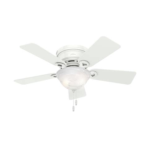 Shop Hunter Conroy 42 In Snow White Indoor Flush Mount Ceiling Fan With