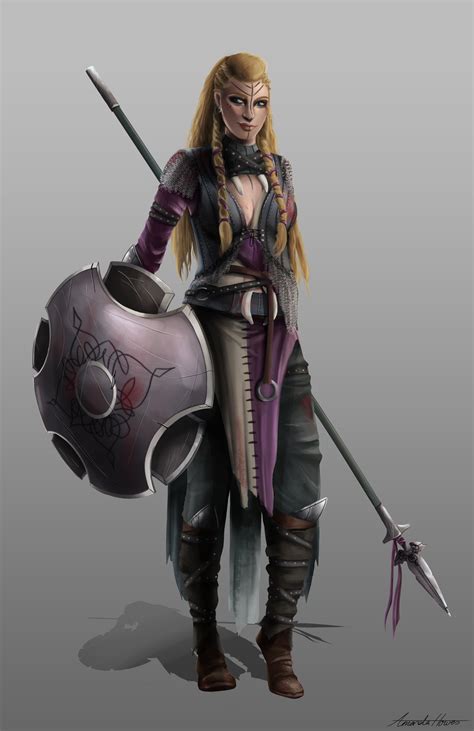 Artstation Shield Maiden Ylva Amanda Howes Barbarian Fantasy