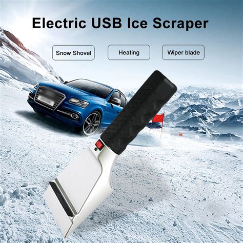 Electric Heater Ice Scraper Usb Electric Heated Snow 12v Removal