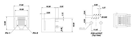 Single Port Vertical Rj45 Connector With Panel Stop Wayconn