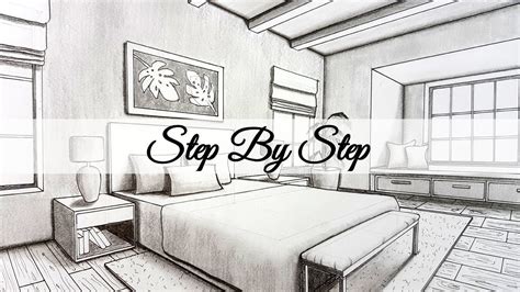 How To Draw A Bedroom In Two Point Perspective Step By Step Youtube