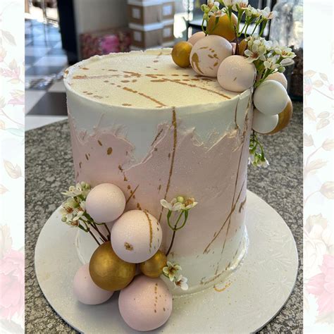 Pink White And Gold Cake Miss Cake