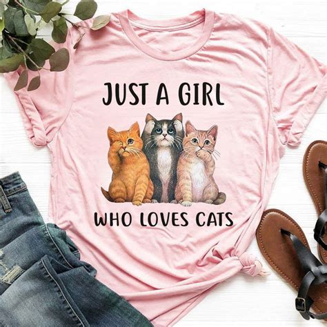 Just A Girl Who Loves Cats Cat Png Sublimated Printing Etsy