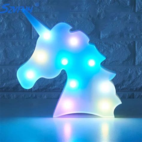 Unicornio Led Night Light Baby Unicorn Party Lamp Luminaria 3d Rgb