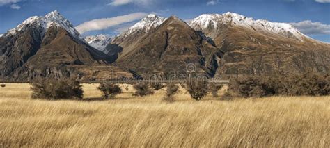 Mountain Landscape New Zealand Stock Image Image Of Escape Autumn