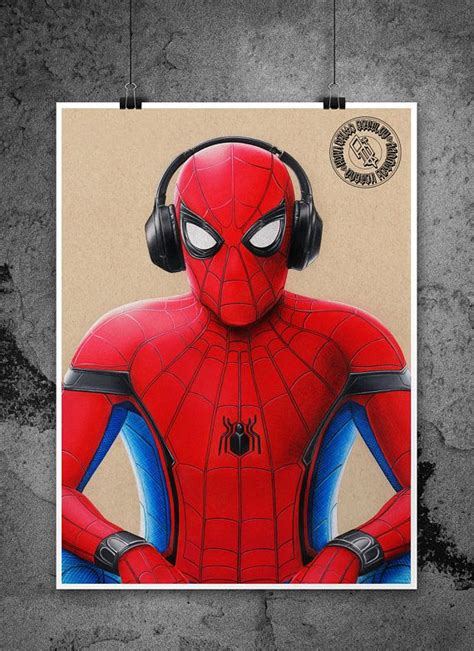 Second spider man homecoming poster without text marvel drawing spider man homecoming. Spider-Man Homecoming Fine Art Print Hand Drawing | Etsy ...
