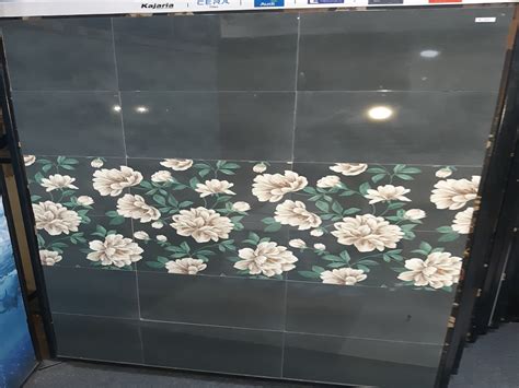 Ceramic Mosaic Gloss Flower Printed Bathroom Wall Tiles Thickness 12