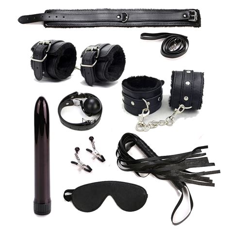 bosiwe 8 pcs set bondage with vibrator leather fetish woman sex toys for couples nipple clamps