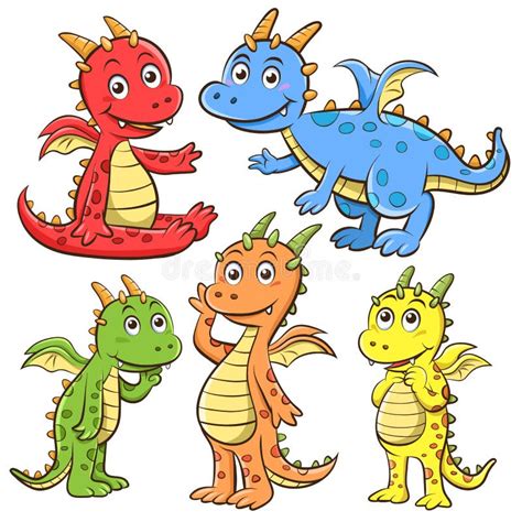 Happy Dragon Cartoon Character Stock Vector Illustration Of Dragon