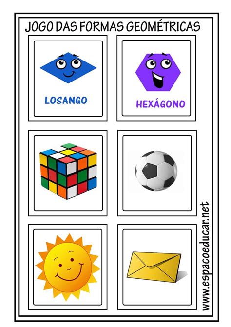 Visualizar e reconhecer as formas geométricas. Atividade - Jogo Pedagógico das Formas Geométricas grátis ...