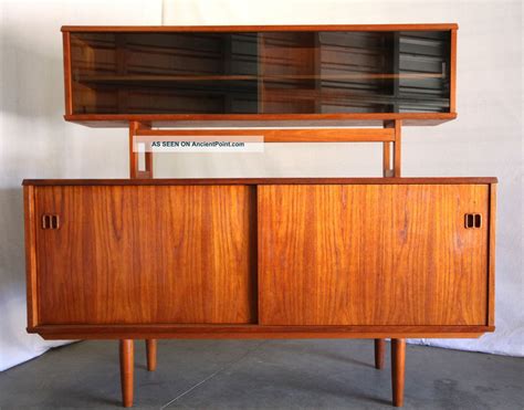 Danish Modern Mid Century Teak Credenza Cabinet Wall Unit Sideboard 1960s Danish Modern
