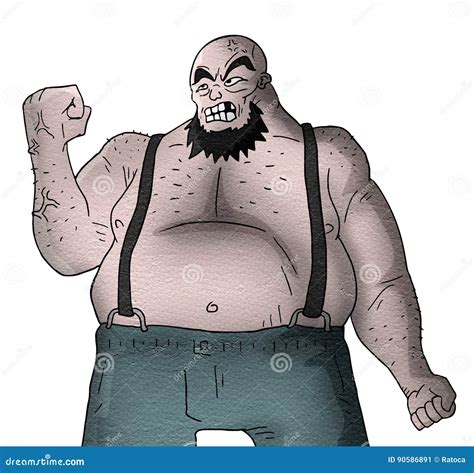 Fat Man Stock Illustration Illustration Of Comic Barbarian 90586891