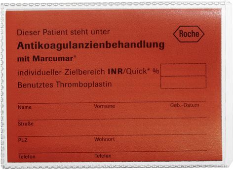 Meda pharma gmbh & co. Marcumar Ausweis Bestellen : Coaguchek Inrange System ...