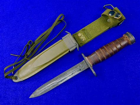 Us Ww2 Vintage Case M4 Bayonet Fighting Knife Knives W Scabbard Near