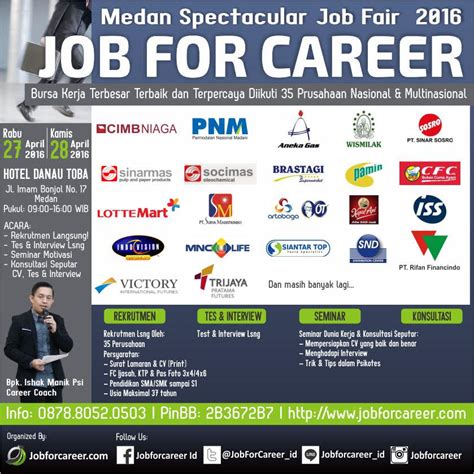 Sehingga untuk mengatasi masalah tersebut madingloker diciptakan agar. Medan Spectacular JOB FAIR "JOB FOR CAREER" April 2016 - MedanLoker.Com - Lowongan Kerja Medan