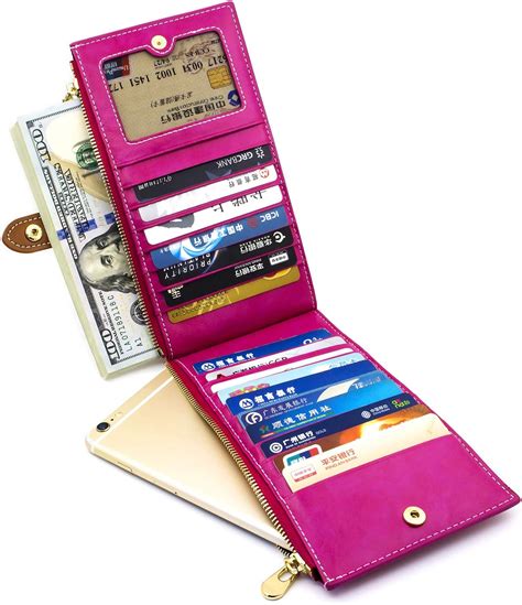 Andoilt Womens Genuine Leather Wallet Rfid Blocking Credit Card Holder