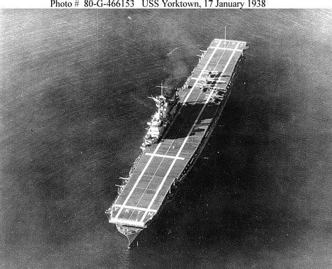 Usn Ships Uss Yorktown Cv 5 In 1938 1941