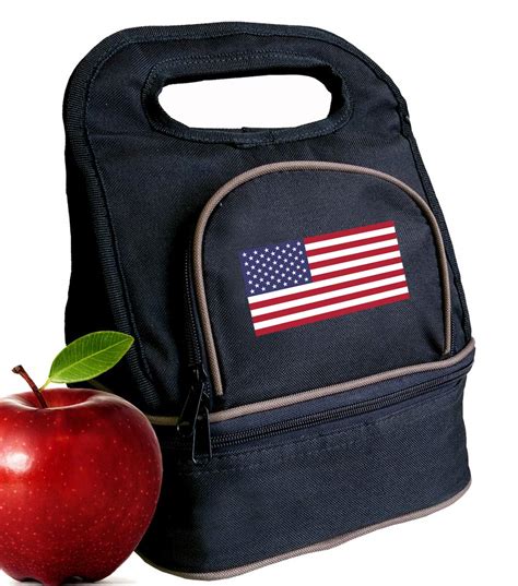American Flag Lunch Bag Usa Flag Lunch Box 2 Sections